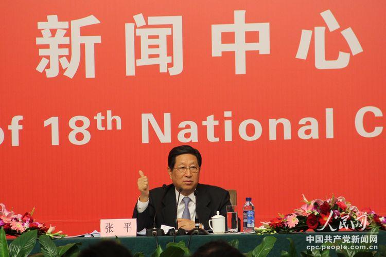 張平回答記者提問（人民網記者 毛雷 攝）