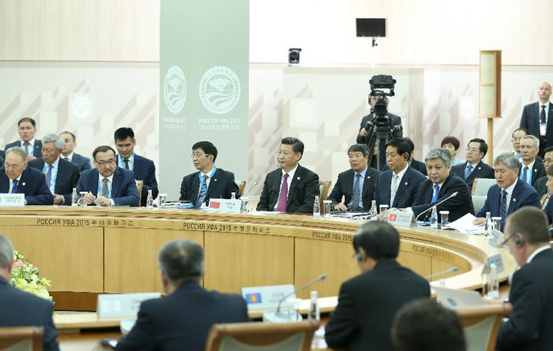 7月10日，上海合作組織成員國元首理事會第十五次會議在俄羅斯烏法舉行。國家主席習近平出席會議並發表重要講話。新華社記者 龐興雷攝