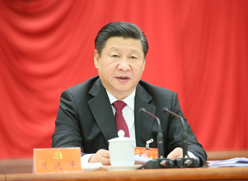 中國共產黨第十八屆中央委員會第五次全體會議，於2015年10月26日至29日在北京舉行。中央委員會總書記習近平作重要講話。新華社記者 蘭紅光 攝