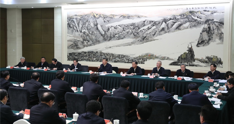 2月12日下午，中共中央總書記、國家主席、中央軍委主席習近平在成都市主持召開打好精準脫貧攻堅戰座談會並發表重要講話。 新華社記者謝環馳 攝