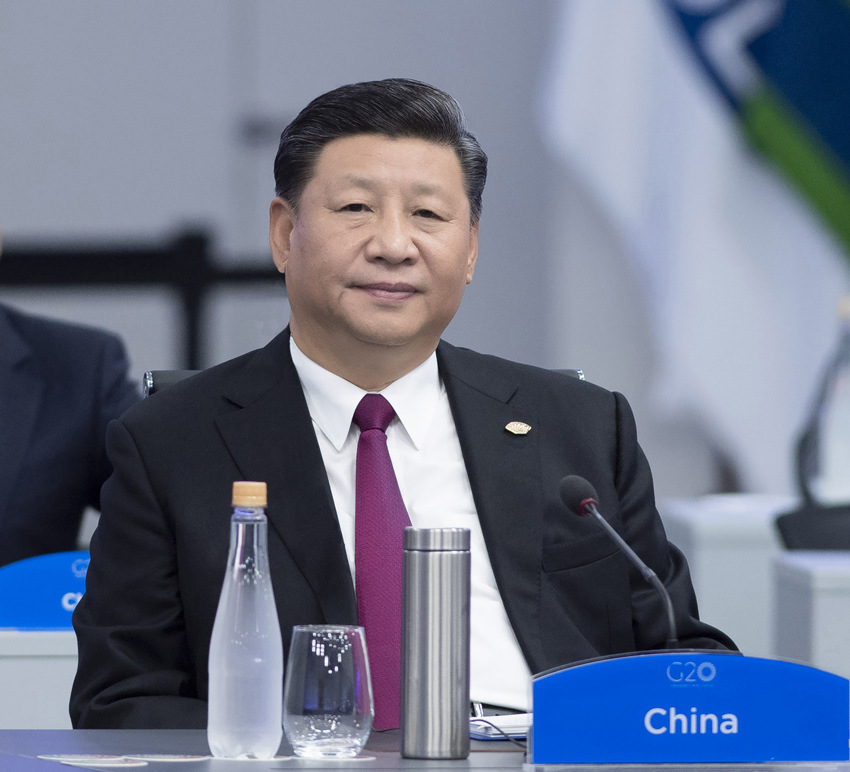 當地時間11月30日，二十國集團領導人第十三次峰會在阿根廷布宜諾斯艾利斯舉行。國家主席習近平出席第一階段會議並發表題為《登高望遠，牢牢把握世界經濟正確方向》的重要講話。 新華社記者 李濤 攝