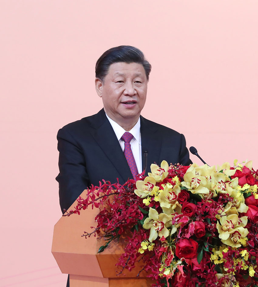 12月19日，國家主席習近平出席澳門特別行政區政府歡迎晚宴並發表重要講話。 新華社記者 鞠鵬 攝