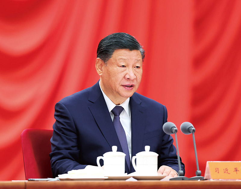 2024年1月8日，中共中央總書記、國家主席、中央軍委主席習近平在中國共產黨第二十屆中央紀律檢查委員會第三次全體會議上發表重要講話。 新華社記者 鞠鵬/攝